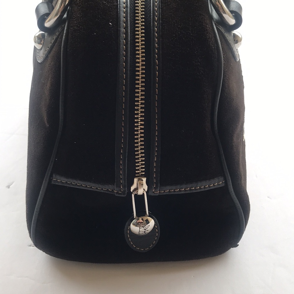 Rare Vintage Juicy Couture OG Bowler Bag Purse Velour Brown Charm Love P&G Y2k - Picture 4 of 17